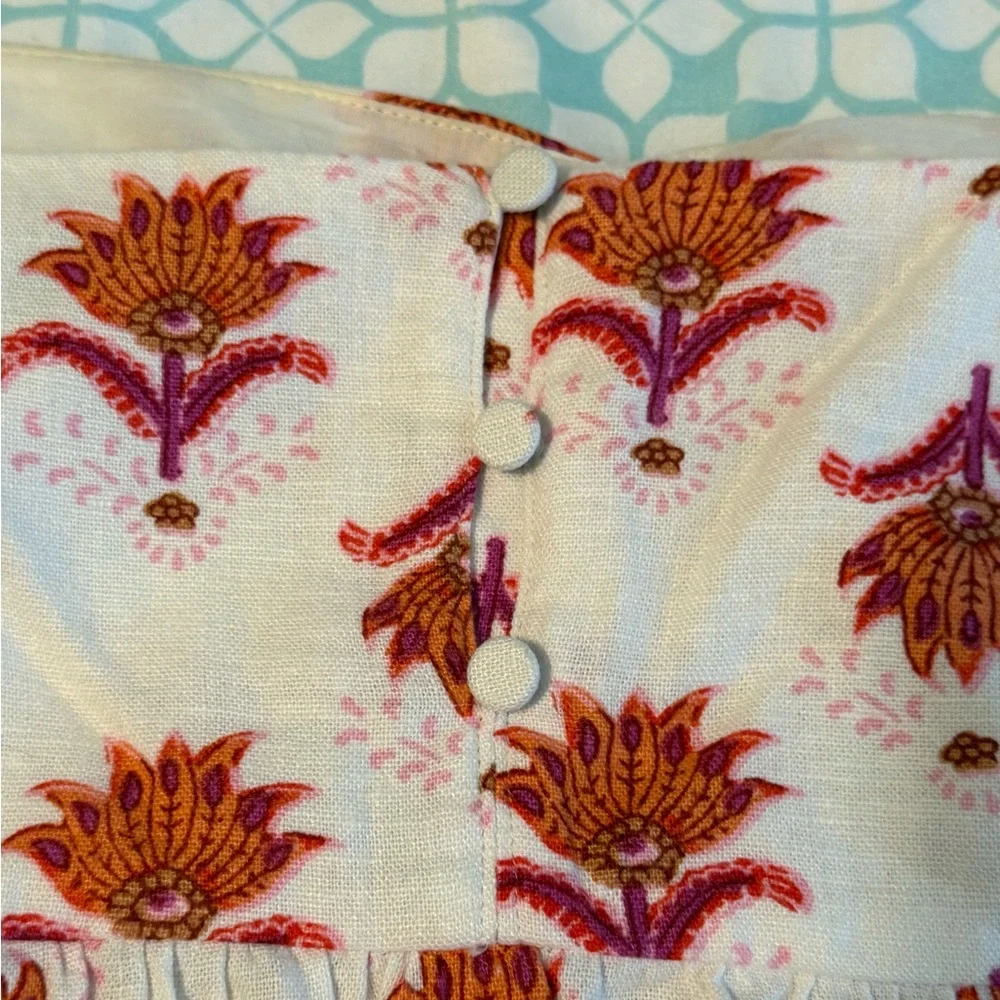 Linen blend ruffle-strap mini dress - Picture 6 of 6